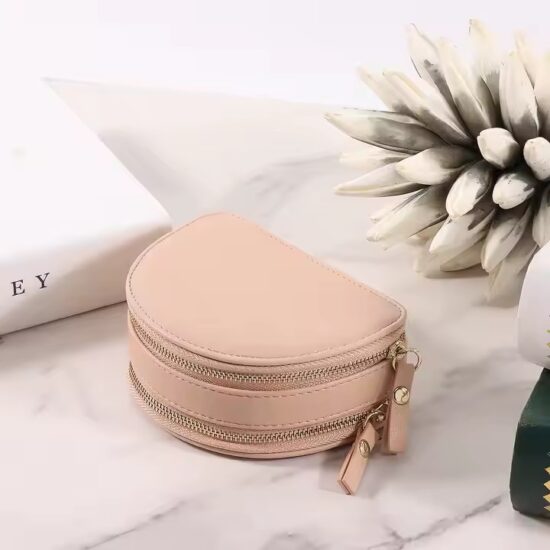Premium Travel Size Real Leather Jewelry Box with Compartments