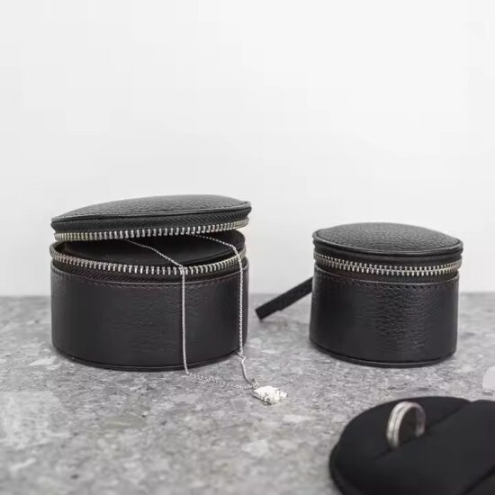 Premium Travel Size Real Leather Jewelry Box with Compartments