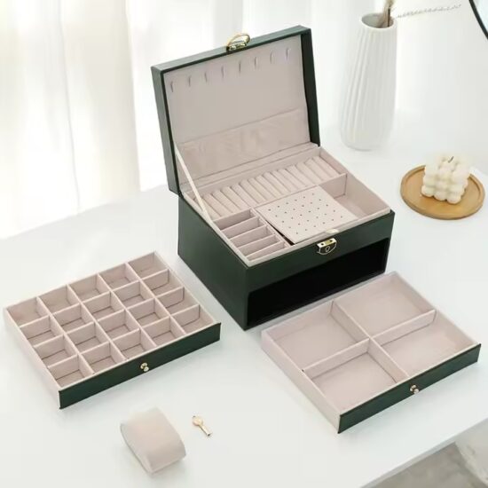 Multi-Functional Leather Jewelry Storage Organizer with Custom Logo