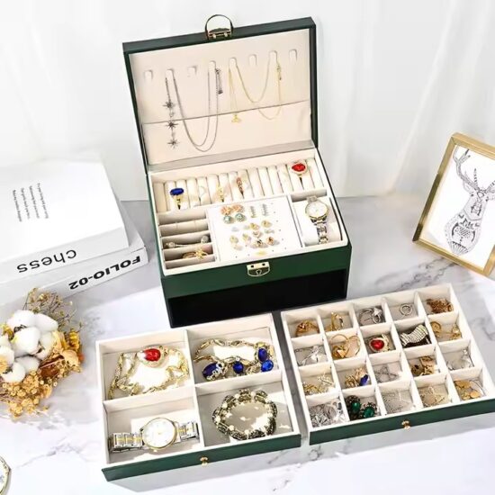 Multi-Functional Leather Jewelry Storage Organizer with Custom Logo