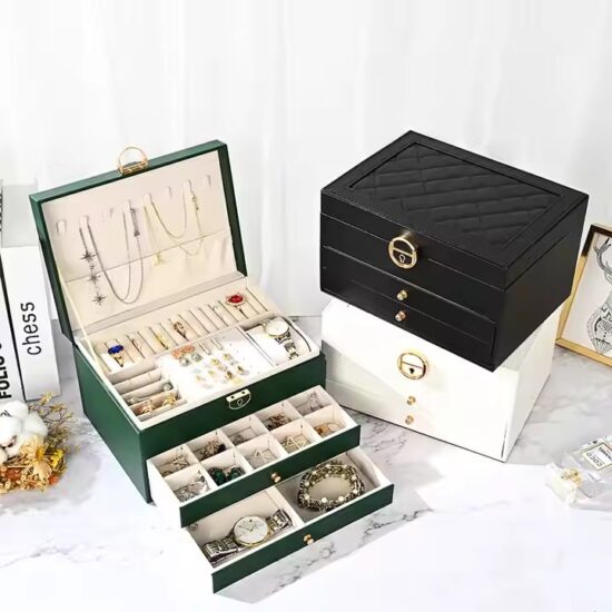 Multi-Functional Leather Jewelry Storage Organizer with Custom Logo