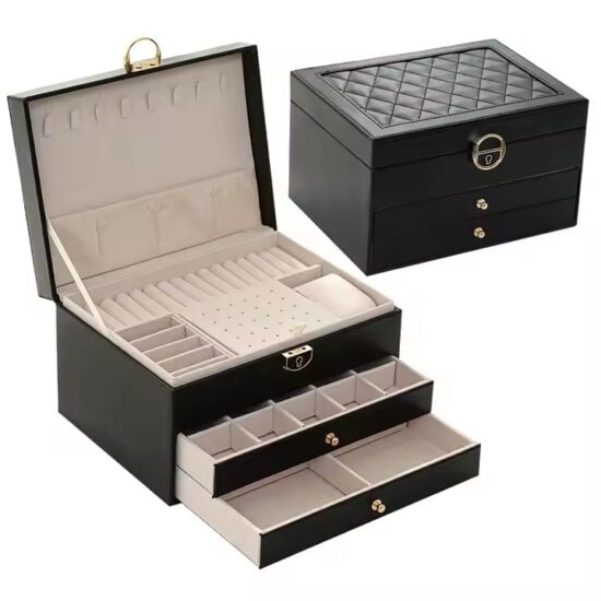 Multi-Functional Leather Jewelry Storage Organizer with Custom Logo