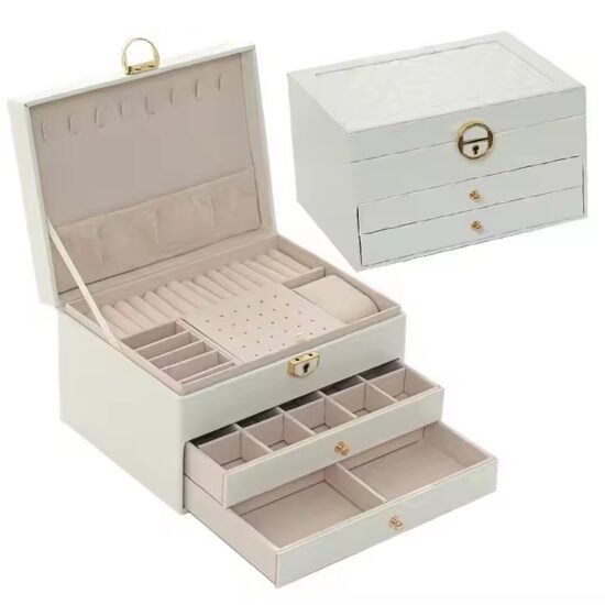 Multi-Functional Leather Jewelry Storage Organizer with Custom Logo