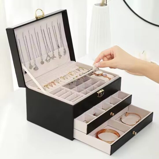 Multi-Functional Leather Jewelry Storage Organizer with Custom Logo