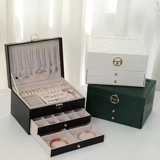 Multi-Functional Leather Jewelry Storage Organizer with Custom Logo