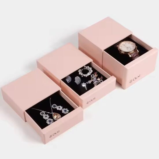 Wholesale Paper Jewelry Box for Necklaces, Rings, Earrings, and Watches with Custom Logo