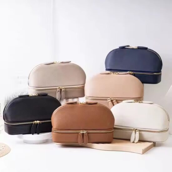 Personalized Travel Leather Jewelry Box with Compartments