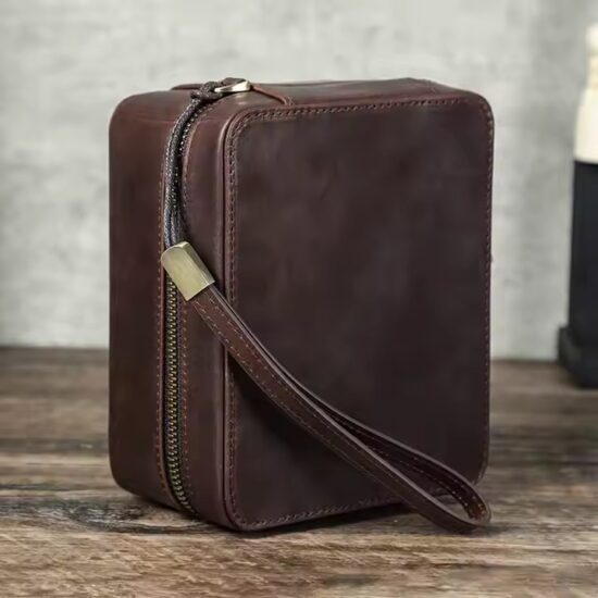 Luxury Leather Travel Jewelry Box with Soft Compartments