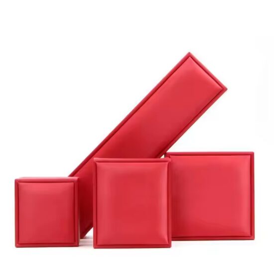 Luxury Wedding Jewelry Box in Brushed Leather with Velvet Interior