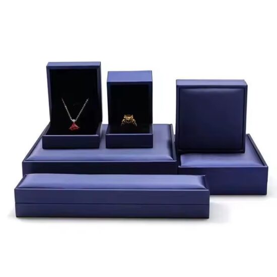 Luxury Wedding Jewelry Box in Brushed Leather with Velvet Interior