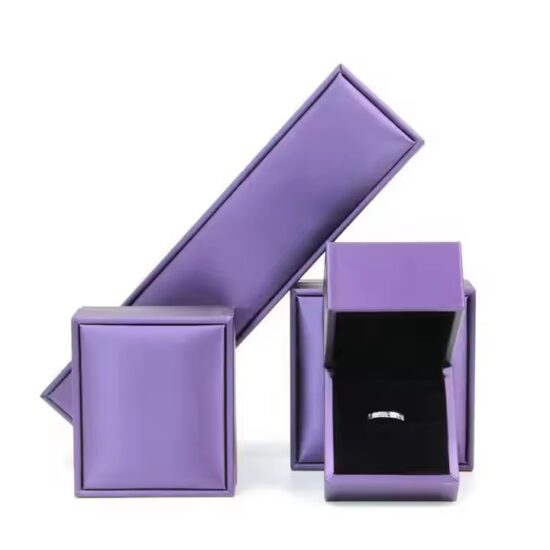 Luxury Wedding Jewelry Box in Brushed Leather with Velvet Interior