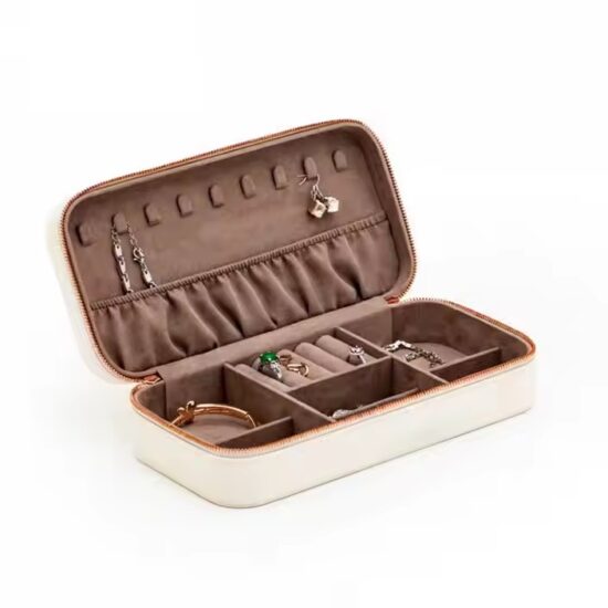 Luxury Leather Jewelry Box with Compartments and Custom Logo