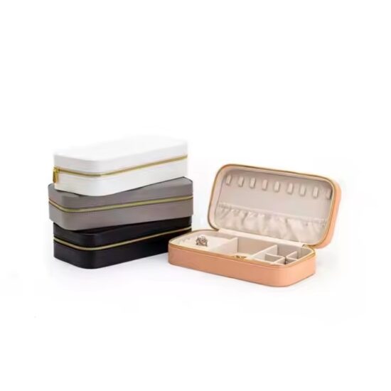 Luxury Leather Jewelry Box with Compartments and Custom Logo