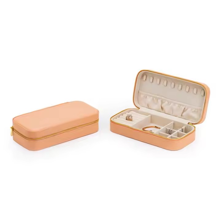 Luxury Leather Jewelry Box with Compartments and Custom Logo