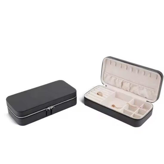 Luxury Leather Jewelry Box with Compartments and Custom Logo