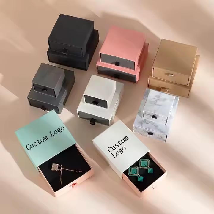 Custom Luxury Paper Jewelry Box with Personalized Logo for Elegant Packaging