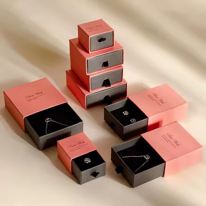 Custom Luxury Paper Jewelry Box with Personalized Logo for Elegant Packaging