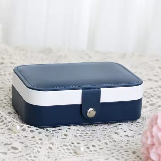 Customizable Women’s Genuine Leather Travel Jewelry Box with Logo