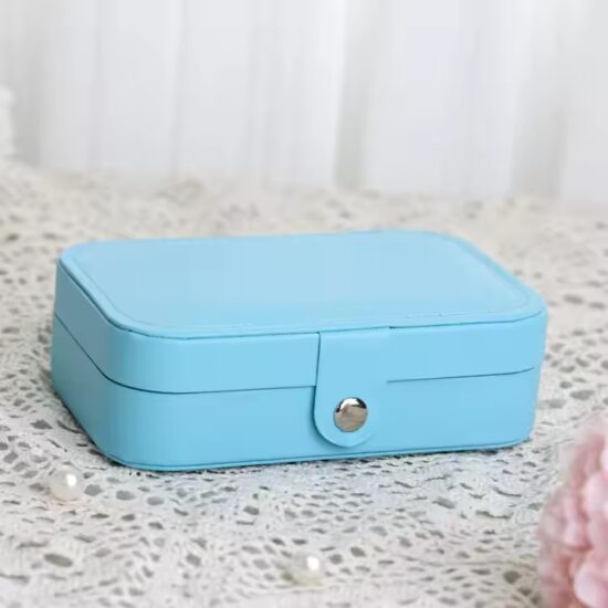 Customizable Women’s Genuine Leather Travel Jewelry Box with Logo