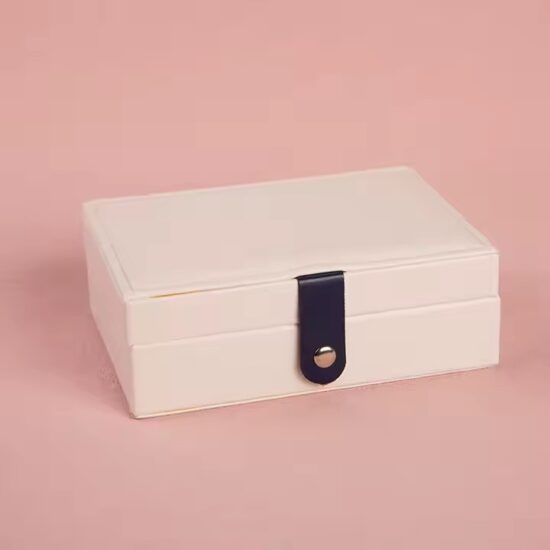 Customizable Women’s Genuine Leather Travel Jewelry Box with Logo