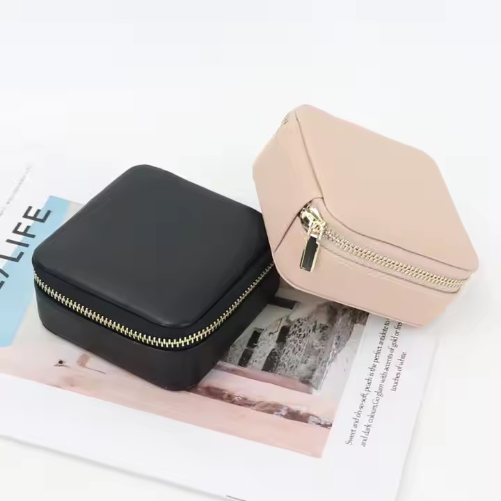 Custom Logo Luxury Real Leather Jewelry Box for Rings and Earrings