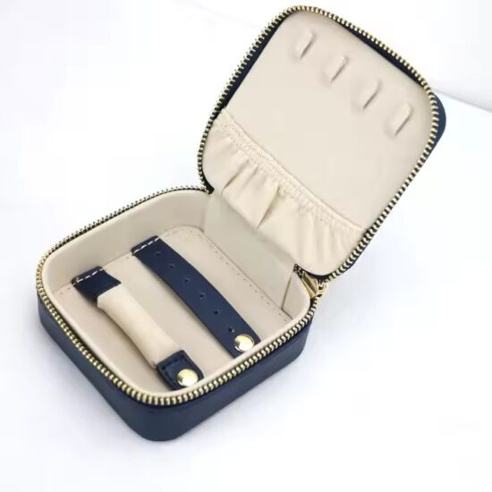 Custom Logo Luxury Real Leather Jewelry Box for Rings and Earrings