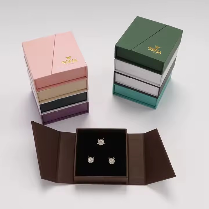 Luxury Custom Paper Jewelry Box for Necklace, Earrings and Ring Display