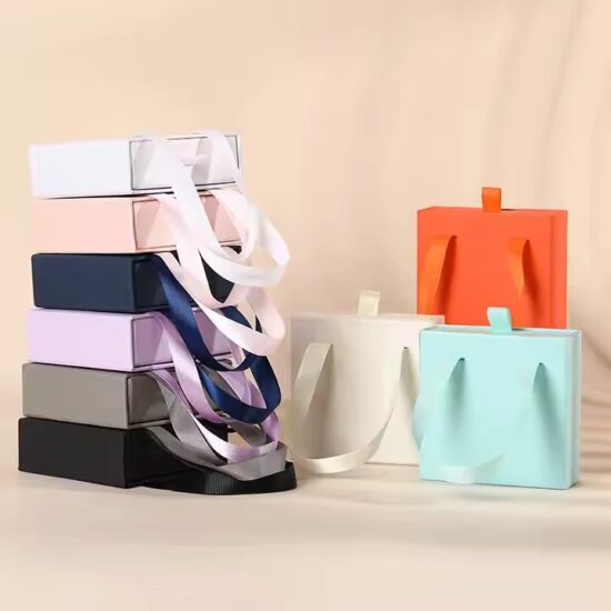 Custom Drawer Paper Jewelry Boxes with Pull-out Design and Logo