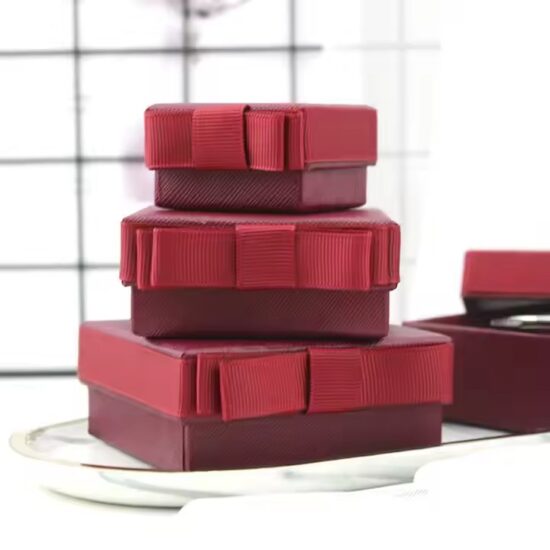 Modern Custom Paper Jewelry Box with Minimalist Design and Logo