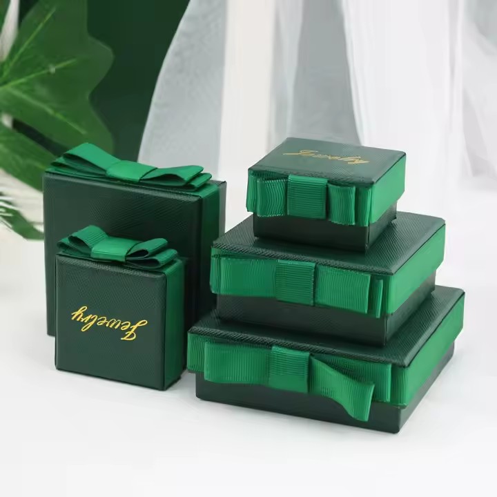 Modern Custom Paper Jewelry Box with Minimalist Design and Logo