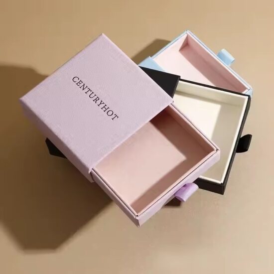 Modern Custom Paper Jewelry Box with Minimalist Design and Logo
