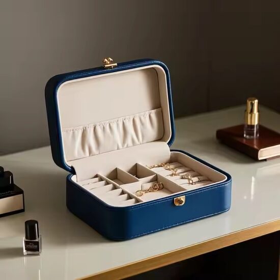 Durable Genuine Leather Jewelry Box with Logo Customization