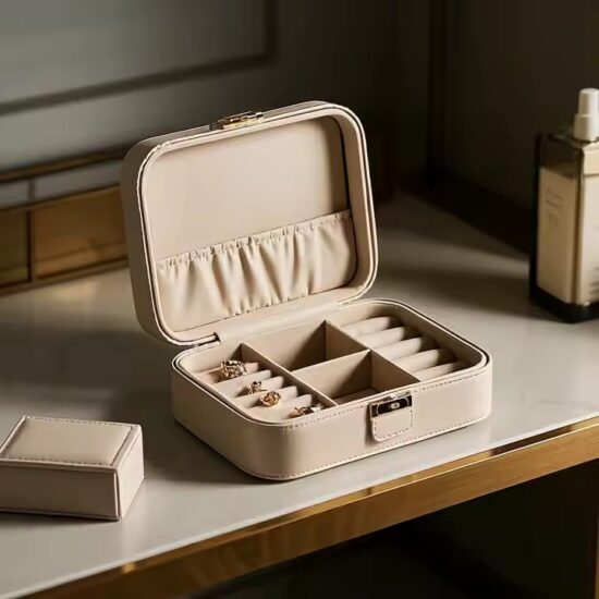Durable Genuine Leather Jewelry Box with Logo Customization