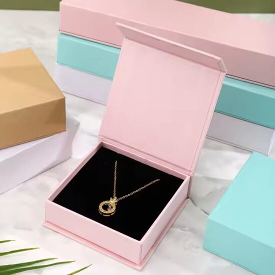 Foldable Magnetic Wedding Jewelry Boxes in Elegant Paper Finishes