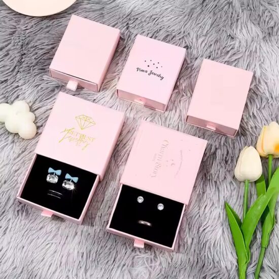 Custom Logo Paper Jewelry Gift Boxes in Various Colors and Sizes