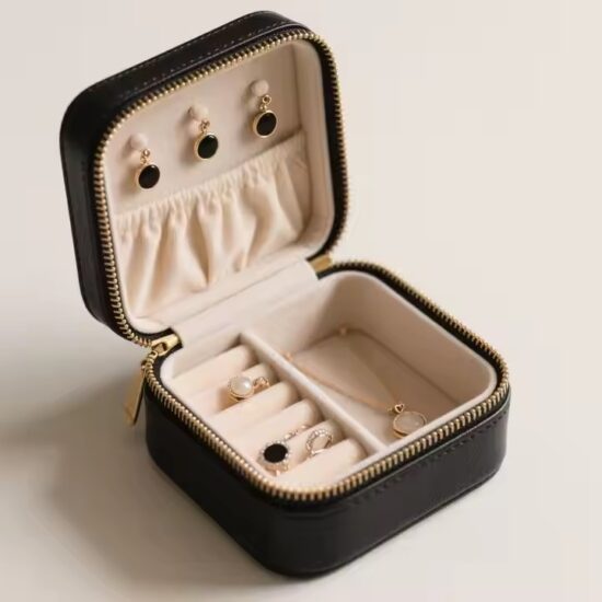 High-End Genuine Leather Jewelry Box with Custom Logo