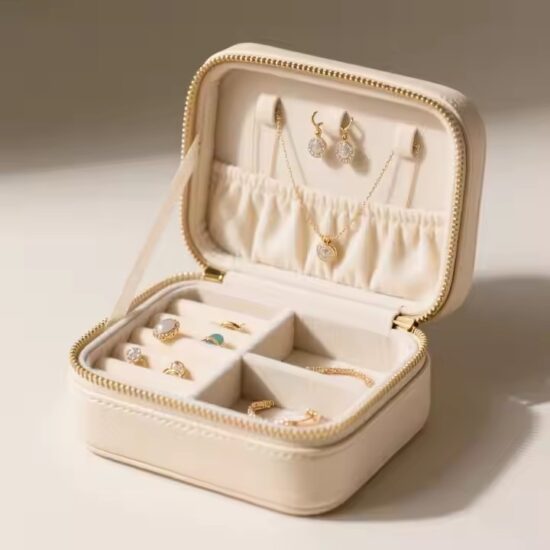 High-End Genuine Leather Jewelry Box with Custom Logo