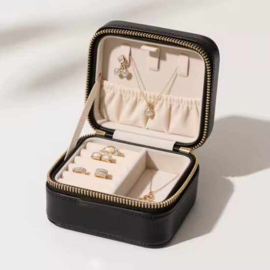 High-End Genuine Leather Jewelry Box with Custom Logo