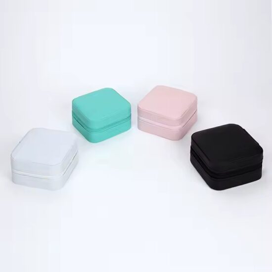 Custom Mini Portable Leather Travel Jewelry Box for Rings and Earrings