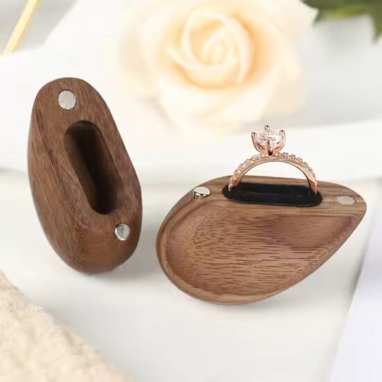 Luxury wooden jewelry organizer with compartments for rings and watches
