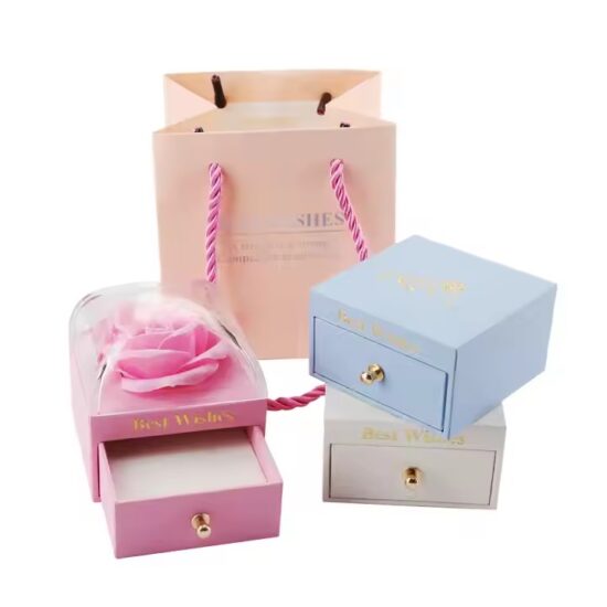 Custom Logo Luxury Gift Paper Jewelry Boxes with Elegant Finishes