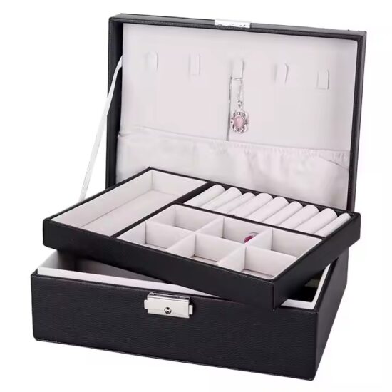 Luxury Travel Leather Jewelry Box with Compartments