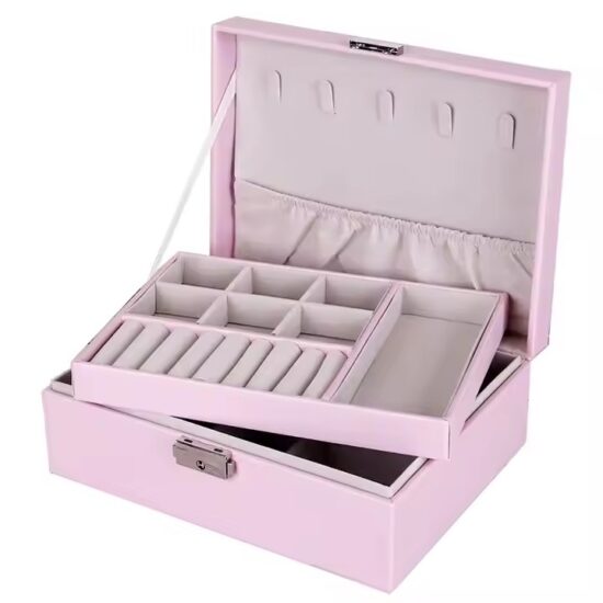 Luxury Travel Leather Jewelry Box with Compartments