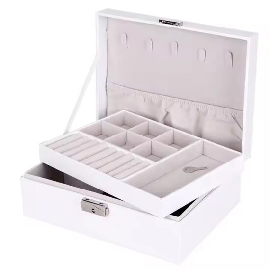 Luxury Travel Leather Jewelry Box with Compartments