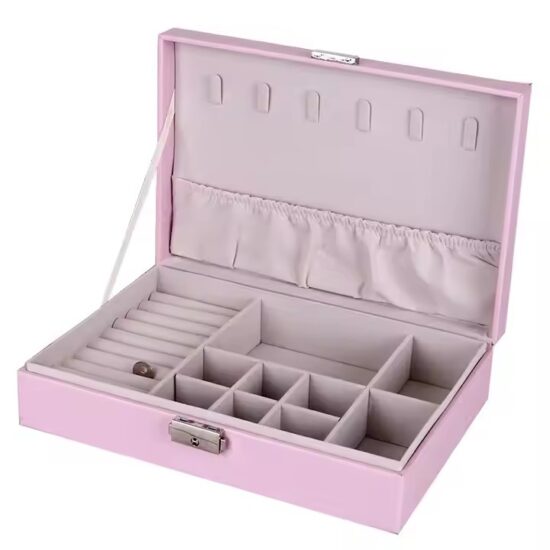 Luxury Travel Leather Jewelry Box with Compartments