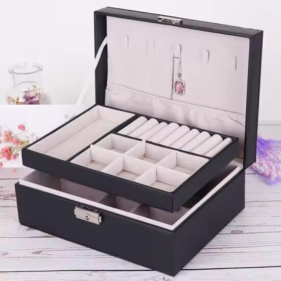 Luxury Travel Leather Jewelry Box with Compartments