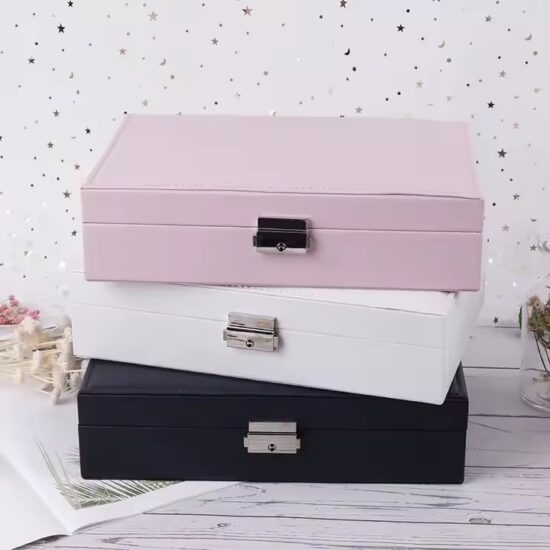 Luxury Travel Leather Jewelry Box with Compartments