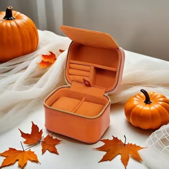 Luxury Real Leather Jewelry Organizer Box with Custom Branding