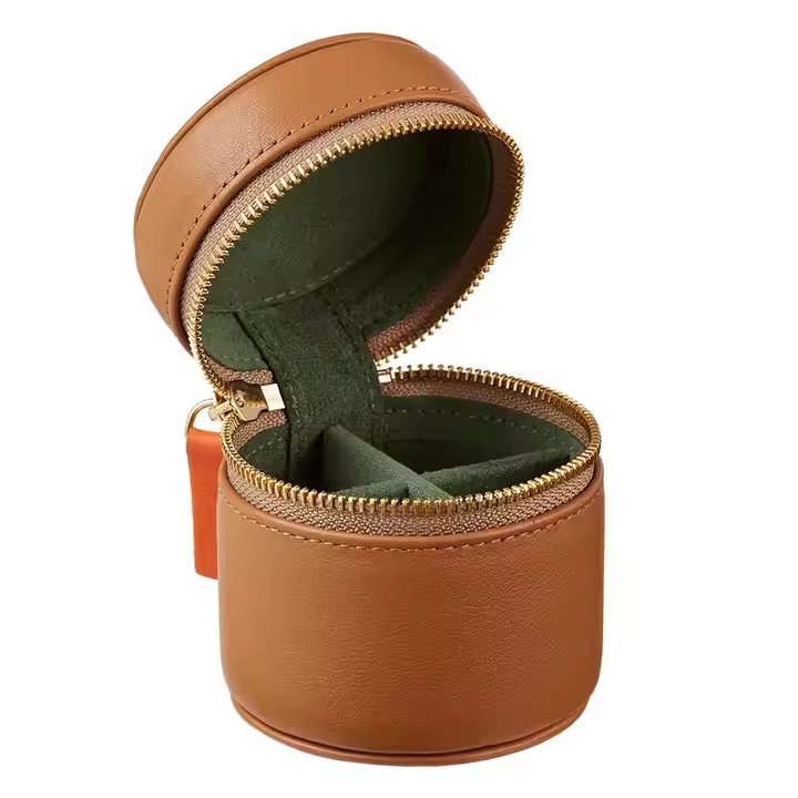 Custom Logo Luxury Travel Genuine Leather Jewelry Box for Women