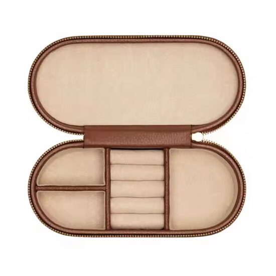 Custom Logo Luxury Travel Genuine Leather Jewelry Box for Women